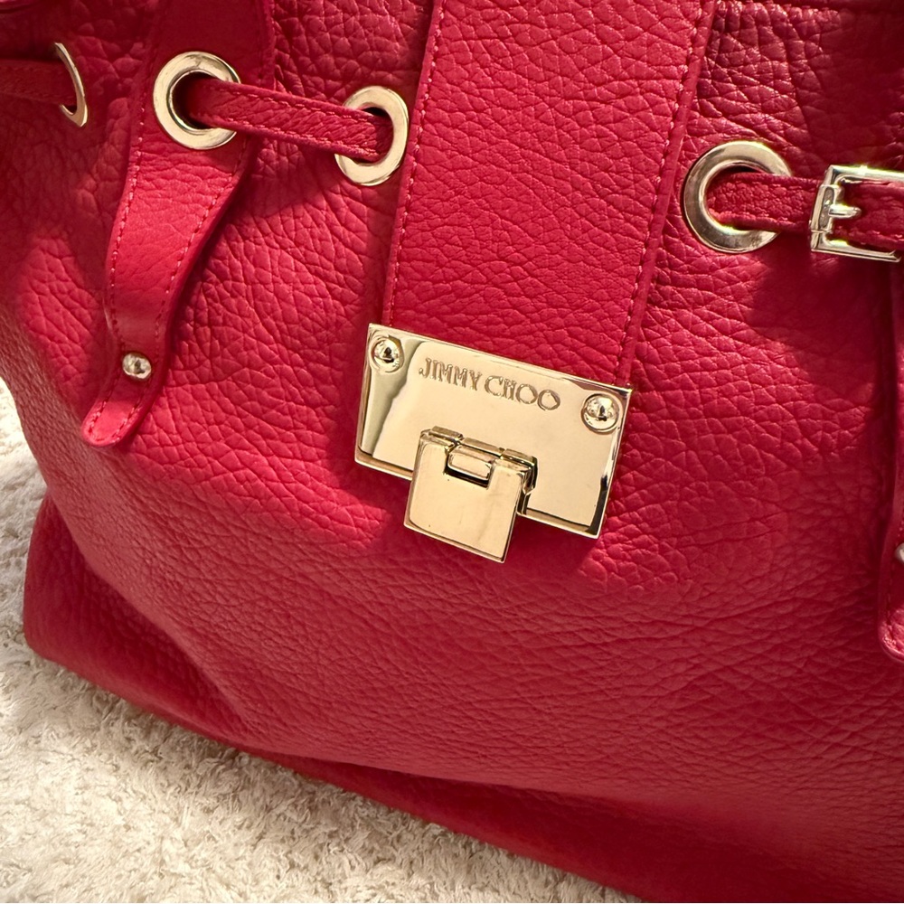 Jimmy Choo Rhea Red Leather Shopper with Dustbag - Picture 7 of 14